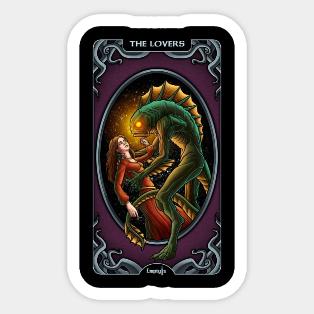 Lovecraft Tarot The Lovers Sticker by EmptyIs